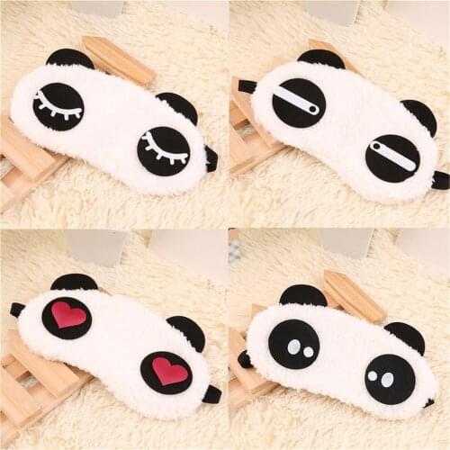 Fashion Design Plush Panda Face Eye Travel Sleeping Soft Eye Mask Blindfold Shade Eyeshade Portable Sleeping Eye Cover Drop ship
