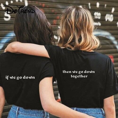 Casual Letter Printed Best Friend Matching T-Shirt T Shirt Women Girls Lovers Couples Tee Shirt Femme Cotton Summer grunge Tops