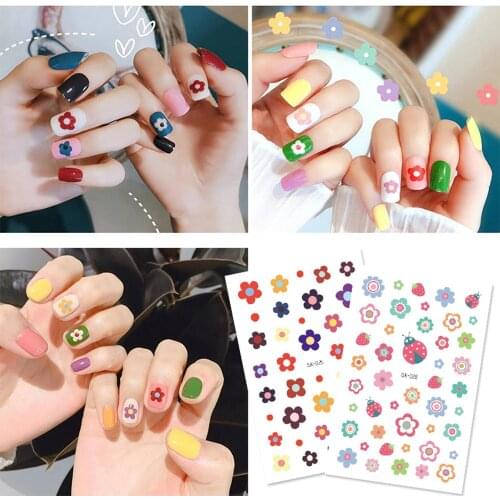 Nail Stickers Foil Art Decals Supplies Charms Glitter Decorations Designer 3d Wraps Dried Flowers Press On Nails Decoraciones