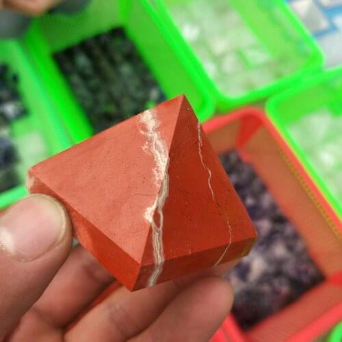 Natural red jasper stone quartz crystal pyramid healing reiki Chakra