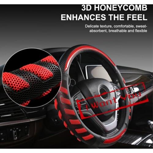 NEW Universal 15 inch Car Steering Wheel Cover Non-Slip Honeycomb Breathable 38cm Decor Cover Car Styling Interior Decoration