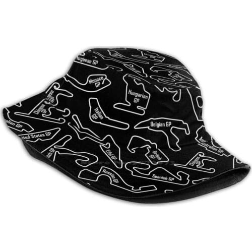 Race Circuits - Pattern Bucket Hat Beach Tourism Hats Breathable Sun Cap Race Track Tracks Racing Cars Car Patterns Pattern