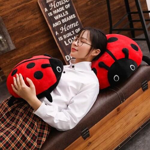 Kawaii Plushies 60/40cm Ladybug Plush Toy Soft Colorful Ladybird Insect Doll Pillow Cushion Children Birthday Christmas Gift
