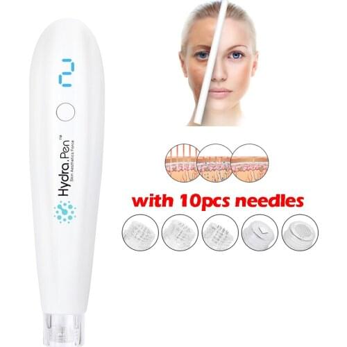 Hydra Pen H2 Professional Microneedling Pen Automatic Applicator Skin Care Tool Home Kit for Personal Use With 10pcs Cartridges