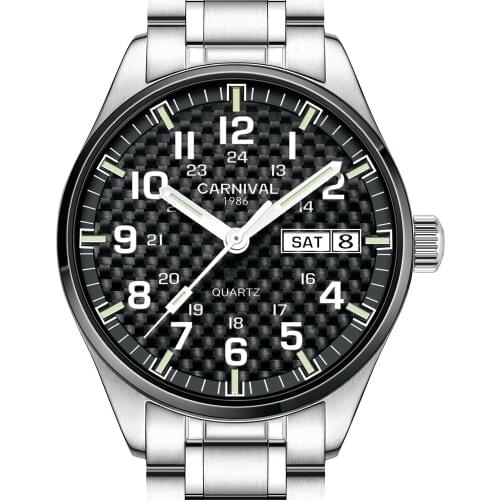 Switzerland Watch CARNIVAL Fashion Leisure And Business Men Watch Sports Watches Wirst Quartz Watch Waterproof 30m 2020