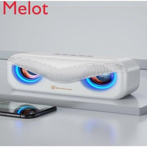 Stereo Bluetooth Speaker Large Volume Dual Speaker 3D Surround Home Mini Outdoor Ribbon Lights Flash