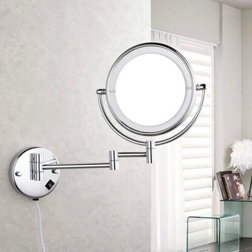3X Wall Mounted Makeup Mirror Double Sided Magnifying Cosmetic Mirror for Bathroom 8 Inch Extension Mirrors Adjustable Bright