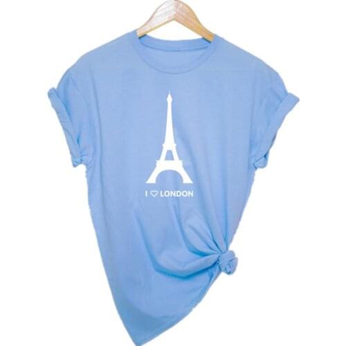 Womens bicycle Fashion Black T-Shirt girl Harajuku Korean pattern top 2020 tower womens sports T-shirt free delivery XS-XXL