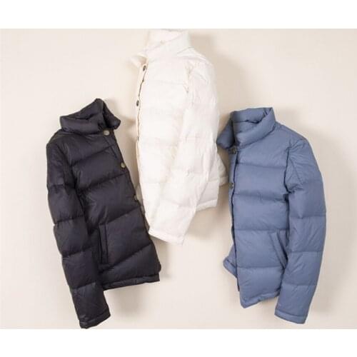 Winter Women Short Down Coat Light Thin 90% White Duck Down Jackets Single Breasted Down Jacket Female Jacket Coats Outwear 1097