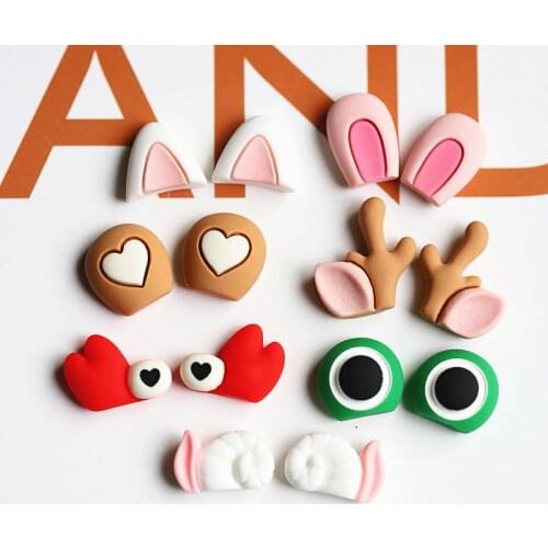 1 Pair Resin Patch Ear Jewelry Accessories Patch Mobile Phone Shell Clothes Hairpin Making Children DIY Handmade Accessories