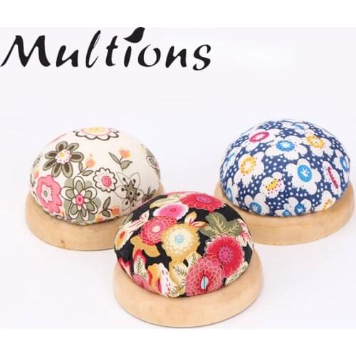 1pcs Wooden Base Needle Pincushions Japanese Style Round Pin Cushion For Sewing Needle Holders Or DIY Crafts Pin Cushion