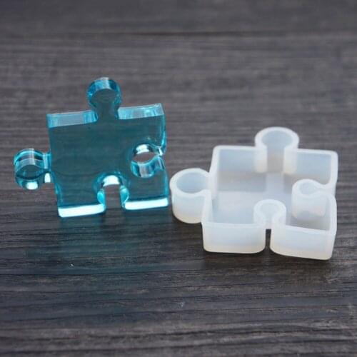1PCS Puzzle Cabochon Silicon Mold Mould For Epoxy Resin Jewelry Necklace Pendant Making DIY Decoration Craft Tool