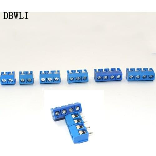 10Pcs/lot KF301-5.0-2P KF301-3P KF301-4P Pitch 5.0mm Straight Pin 2P 3P 4P Screw PCB Terminal Block Connector