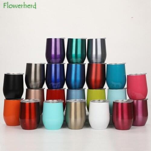 12oz 304 Stainless Steel Cocktail Cup Thermos Pot Belly Egg Thermos Glass Wine Cup coffee mug coffee cup mugs coffee cups