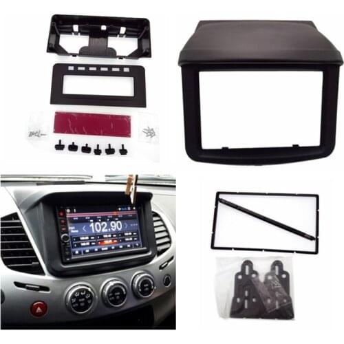 2 Din Car Stereo Radio Fascia Panel Plate Frame DVD Stereo Mount Installa fasciafor Mitsubishi Pajero Sport /Triton L200 +MID