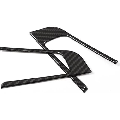 2pcs Carbon Fiber Style For Alfa Romeo Giulia Stelvio 2016 2017 2018 ABS Chrome Steering Wheel Decoration Frame Trim Accessori