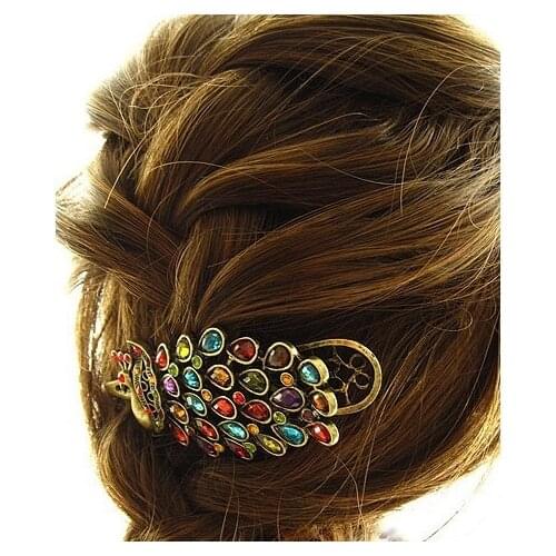 20pcs/lot Wholesale Fashion Jewelry Vintage Charm Color The Peacock Hairpin For Wome