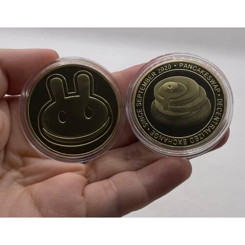 2020 Cute Pancakeswap Decentralized Exchange Gold Coin Big Smile Rabbit Coin for Great Gift or Collection