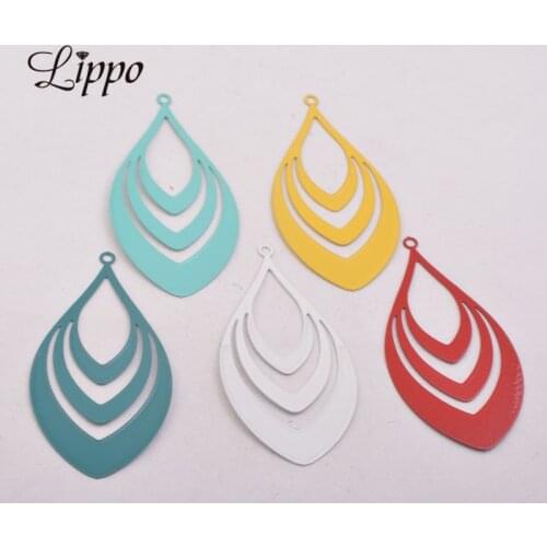 30pcs AB5311 26*52mm Lager Filigree Water Drop Charms DIY Statement Earrings Pendant