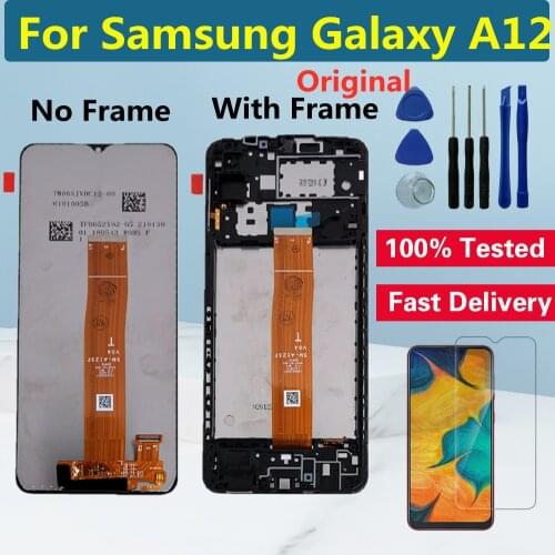 6.5" Original For Samsung Galaxy A12 A125 LCD Display With Frame Touch Digitizer Screen For Samsung A12 SM-A125 LCD Replacement
