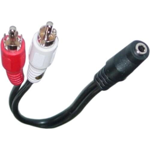6 inch 2 RCA x Male to 1 x 3.5mm Stereo Female Y-Cable Audio Video Cable Connect Converter Wire Data Cables Extension Adapter