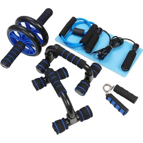 7-in-1 AB Wheel Roller Push-up Bracket Abdominal Wheel Set Multi-function Training Device Small Indoor Home Fitness Set