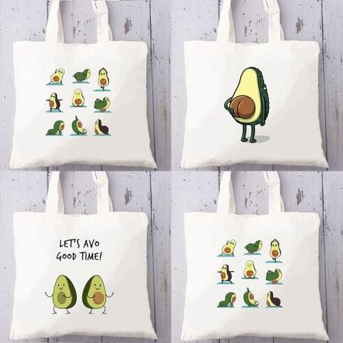 Avocado Print Canvas Shopping Tote Bag Female Shoulder Bag Vegan Shopper Handbags Eco Reusable Travel Bags Teacher Life Bookbag