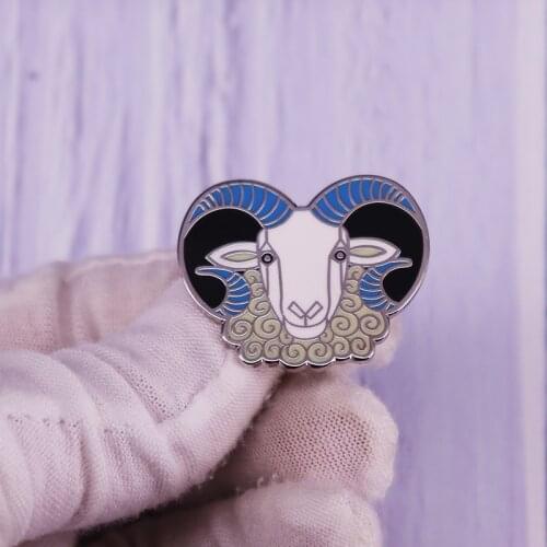 Baphomet Goat Head Enamel Pin Cartoon Heart Brooch Occult Gothic Jewelry Accessory