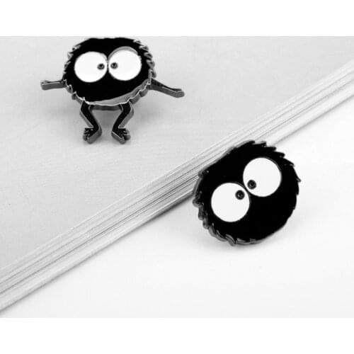 Black Hairball Cartoon Brooch Japan Anime Miyazaki Hayao Brooches Totoro Enamel Pins For Backpack Collar Lapel Badg Dropshipping