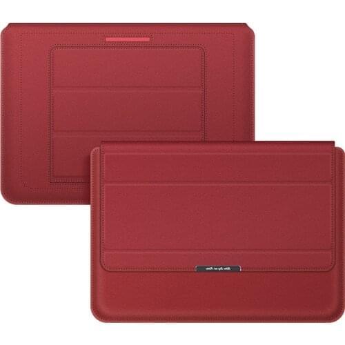 Sleeve Bag For Macbook Air 11 12 13 Pro 15 16 Case PU Leather Notebook Laptop Cover For Macbook 13.3 15.4 inch with Stand