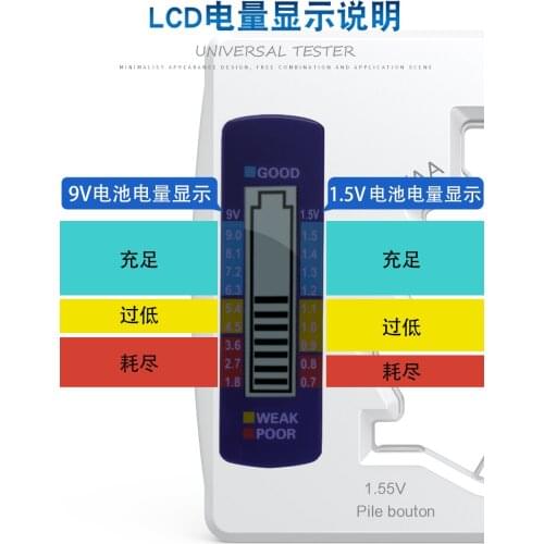 Battery Power Detector, Dry Battery Detector, Capacity Tester, Display, Universal Meter, Electrical