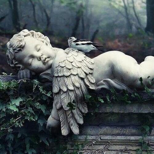 GLymg Sleeping Little Angel 5d Diamond Craft Painting Diy Diamond Embroidery Cross Stitch Kits Mosaic Gift Wall Arts Decor