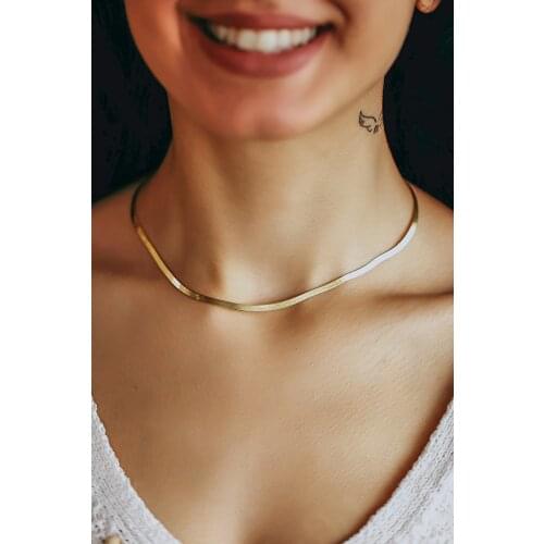 Italian Flat Chain Gold Plated 925 Sterling Silver Chain Pleasing Appearance Stylish Design Women Special Quality Wink Attractive 2021 Trend