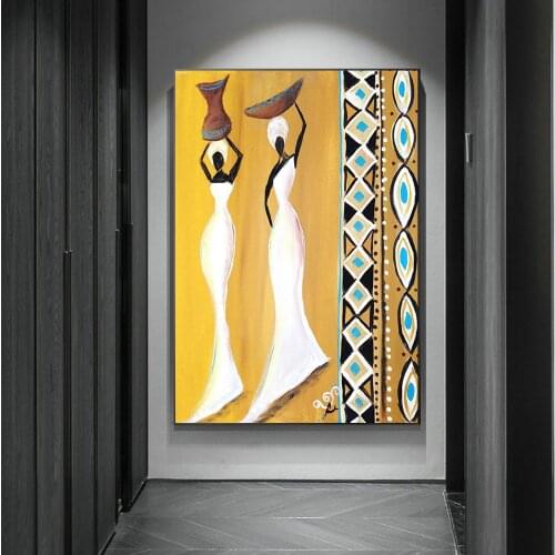 African Woman Classic Vintage Wall Art Canvas Painting Poster For Home Decor Posters And Prints Unframed Decorative Pictures