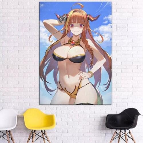 Classic Japanese Anime Character Kiryu Coco Hololive Canvas Poster and Wall Art Picture Modern Family bedroom HD Print Decor