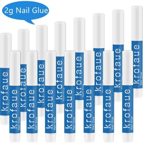 KROFAUE 2g Fast Drying Nail Glue For False Nail Tips, 20pcs/lot Long Lasting Nails Art Manicure Tools Wholesales support