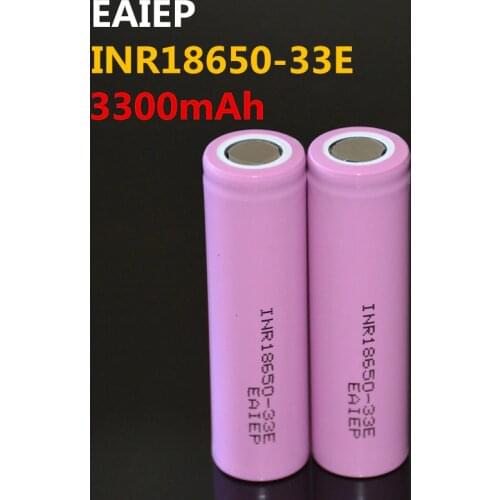 2PCS EAIEP New Original INR18650-33E 3300mAh Li-lon Battery 18650 3.7V Power Rechargeable batteries Max 30A discharge EAIEP E-ci