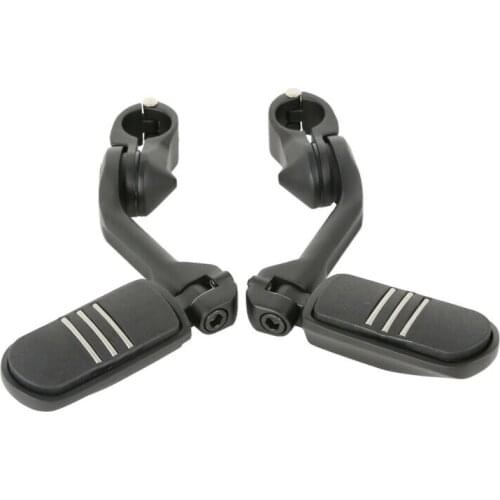 Motorcycle Matte Black 32mm 1.25'' Long Angled Engine Guard Footpeg For Harley Honda Suzuki Kawasaki