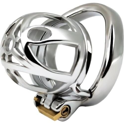 SHET Male chastity cage metal stainless steel Cock cage couple gay flirting SM adult game breathful Penis Ring Cock Lock Sex Toy