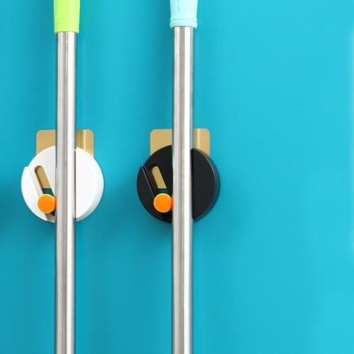 2021 New Bathroom Mop Wall-Mounted Adjustable Non-Marking Sticker Broom Mop Clip Household Multi-Purpose Hanging Clip
