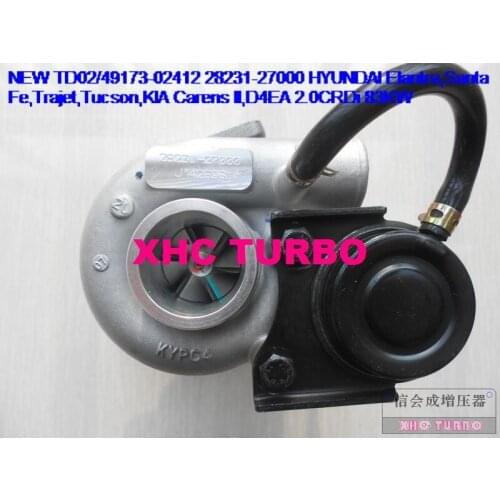 NEW TD02 49173-02412 28231-27000 Turbocharger for HYUNDAI Elantra,Santa Fe,Trajet,Tucson,KIA Carens II D4EA 2.0CRDi 83KW 00