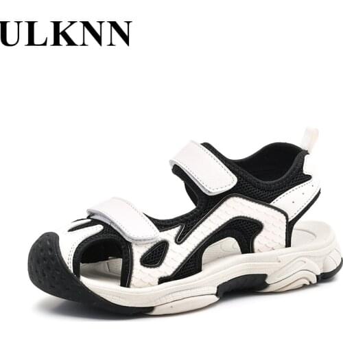 ULKNN 2021 Boy Footwear Fashion Sandals Summer Shoes For Children New Kids Casual Sandal Comfortable Solid Shoes Non-slip 26-38