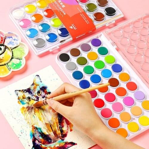 Solid Watercolor Paint Pigment Set 12 36 48 Colors Pigment Set Children Water Color Painting Art Supplies School Stationery