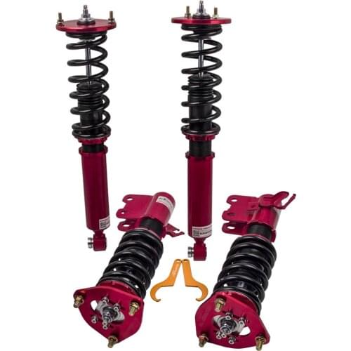 Full Adjustable Coilovers for Nissan S14 Silvia 200SX 240SX Coilover 94-98 Red 24 Ways Damper Shock Absorbers