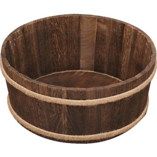 Newborn Photography Props Wooden Basin Full Moon Infants Baby Pose Shooting Prop L41D