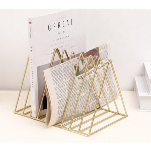 Nordic Minimalist Metal Desktop Bookshelf Holder For Home Office Newspaper Magazine Organizing Beautiful