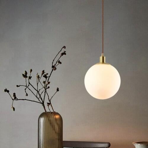 Nordic Restaurant Led Pendant Lights Personality Creative Bedroom Bedside E27 Bar Pendant Lamp Glass Ball Hanging Lamp Kitchen