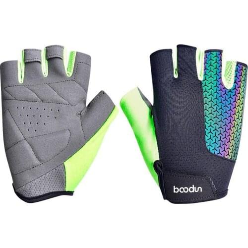 Reflective Colorful Cycling Gloves Men Women Half Finger Shockproof Padded Road Mountain Bike Bicycle MTB Riding Gloves