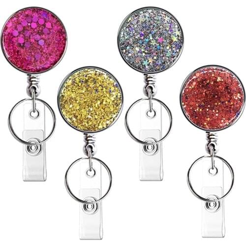 Retractable Keychain with ID Card Lanyard ID CardHolder Metal Housing MetalCover OfficeSupplies