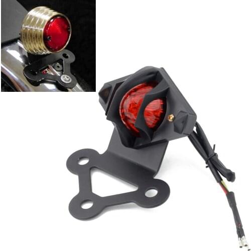 Motorcycle Bike Tail Light LED Brake Stop Running Rear Tail Light With License Plate Bracket For Harley Cafe Racer Bobber